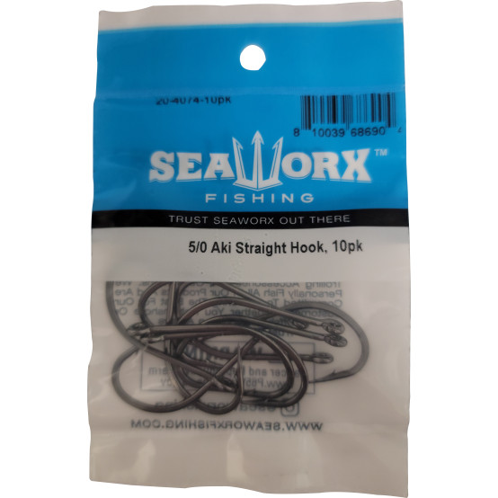 5/0 Aki Straight Hook, 10pk
