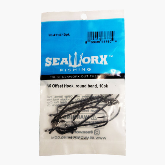 5/0 Offset Hook, round bend, 10pk