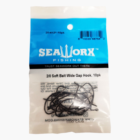2/0 Soft Bait Wide Gap Hook, 10pk