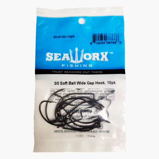 3/0 Soft Bait Wide Gap Hook, 10pk