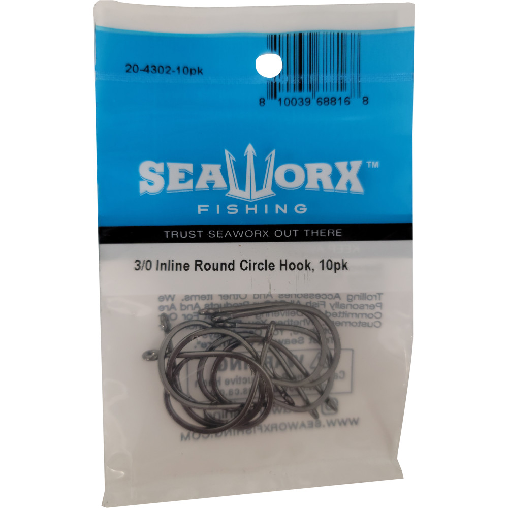 3/0 Inline Round Circle Hook, 10pk