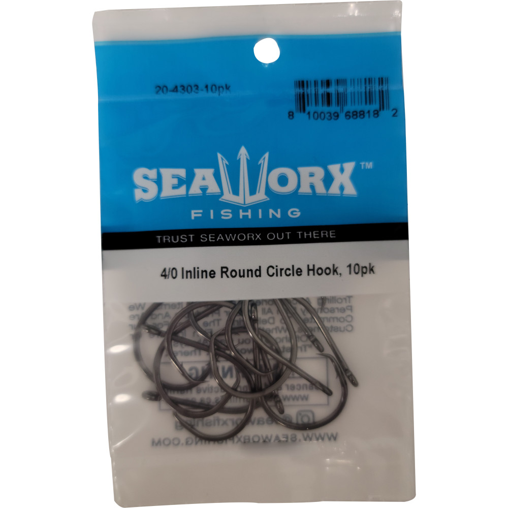 4/0 Inline Round Circle Hook, 10pk