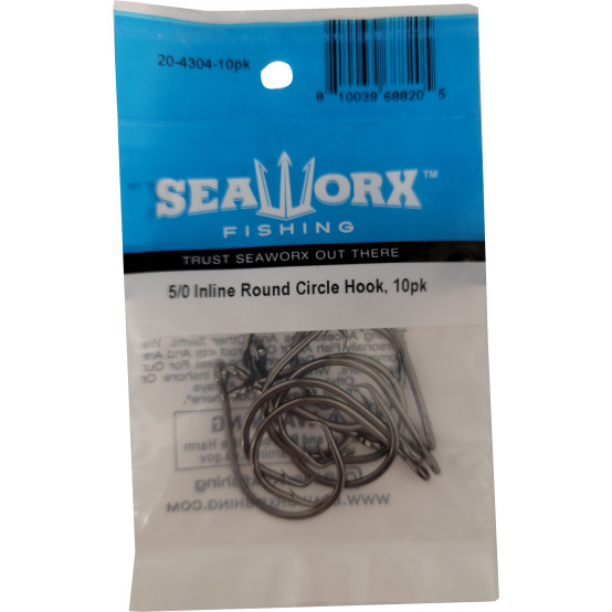 5/0 Inline Round Circle Hook, 10pk