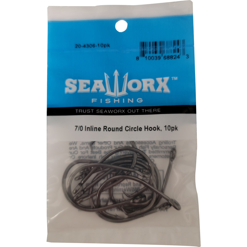 7/0 Inline Round Circle Hook, 10pk