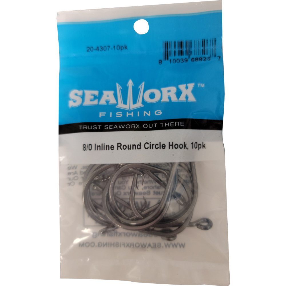 8/0 Inline Round Circle Hook, 10pk