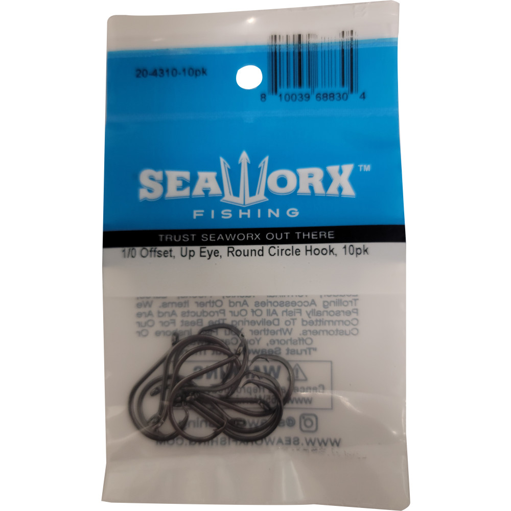 1/0 Offset Round Circle Hook, 10pk