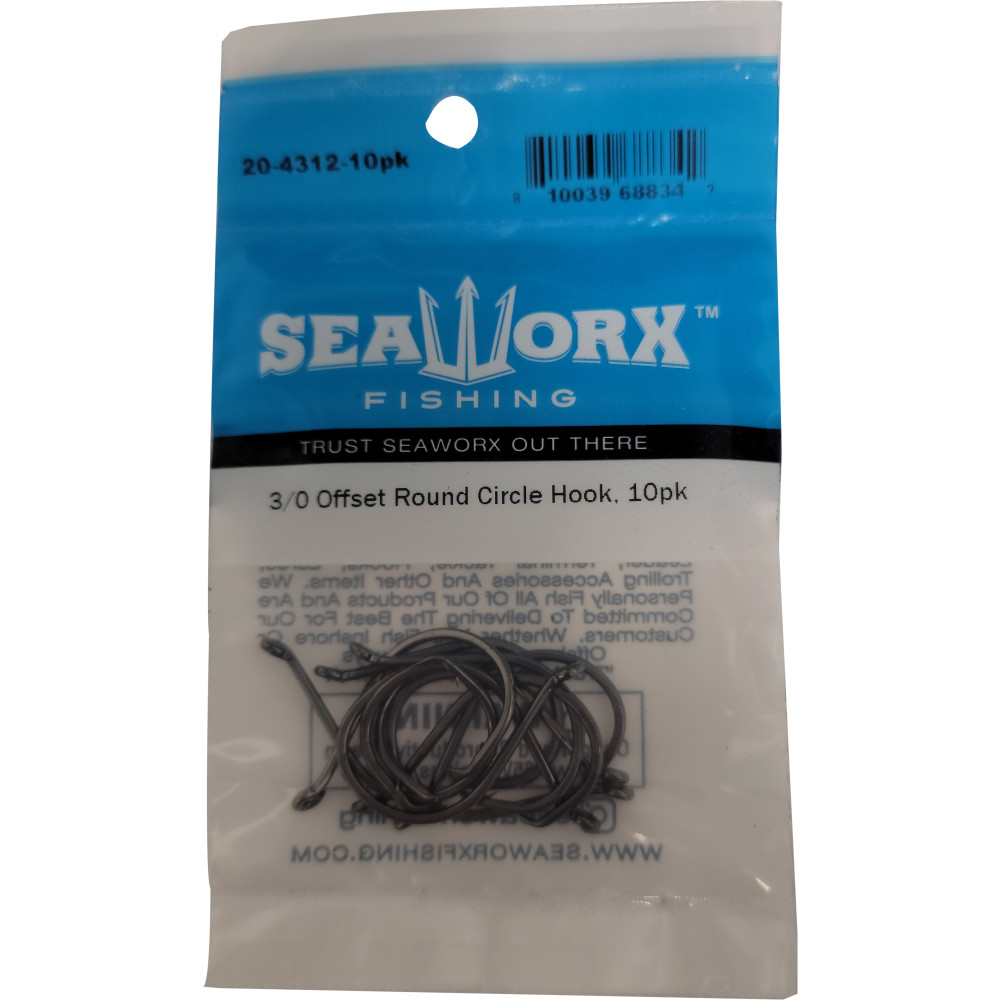 3/0 Offset Round Circle Hook, 10pk