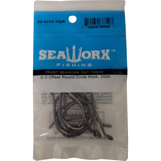 6/0 Offset Round Circle Hook, 10pk
