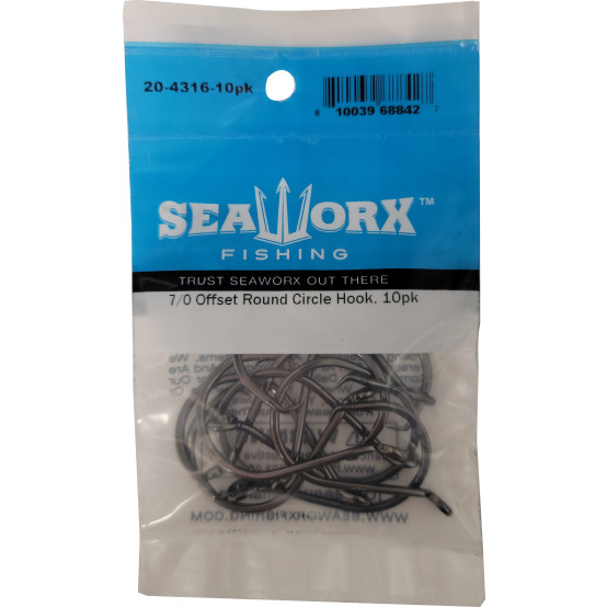 7/0 Offset Round Circle Hook, 10pk