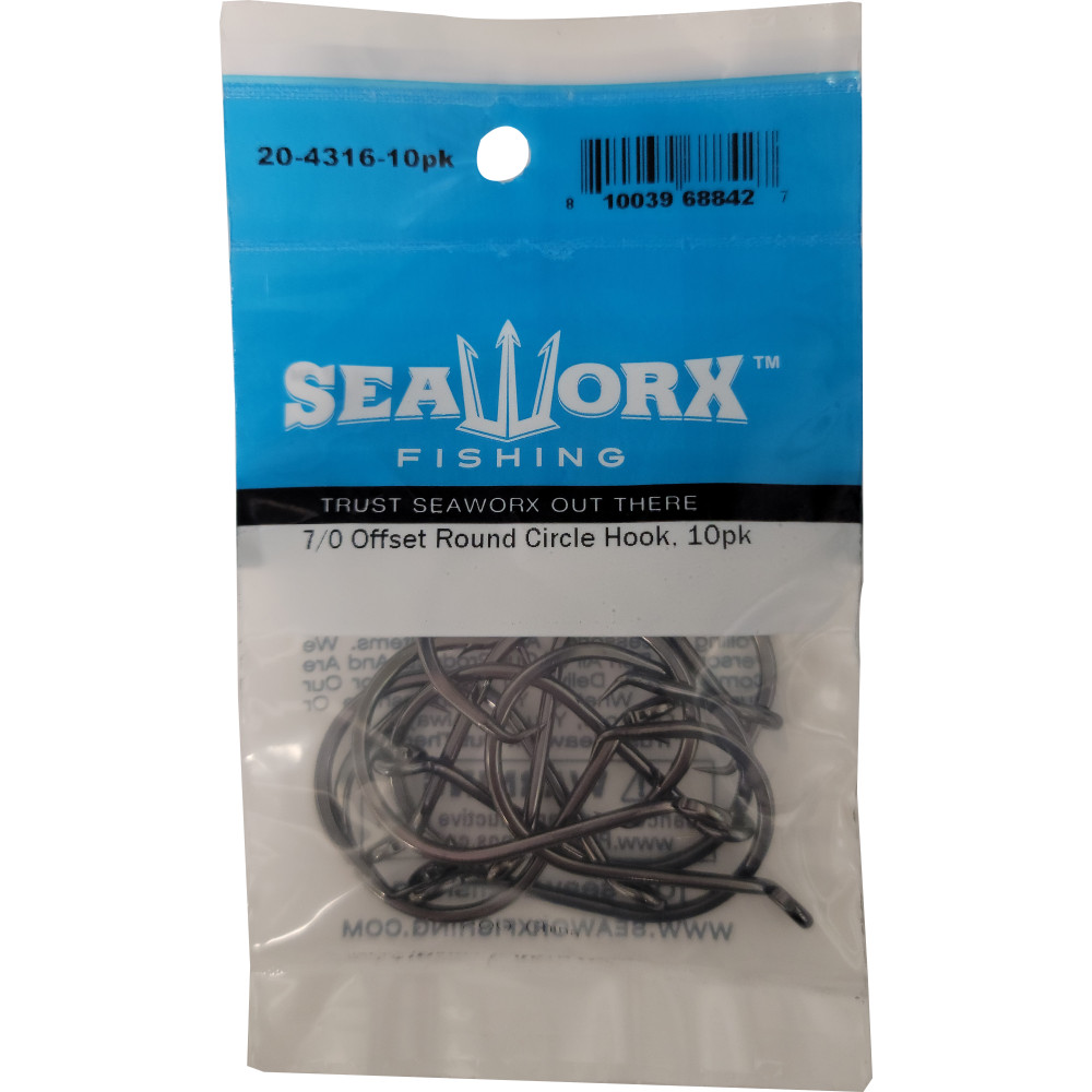 7/0 Offset Round Circle Hook, 10pk