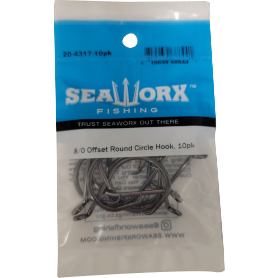 8/0 Offset Round Circle Hook, 10pk
