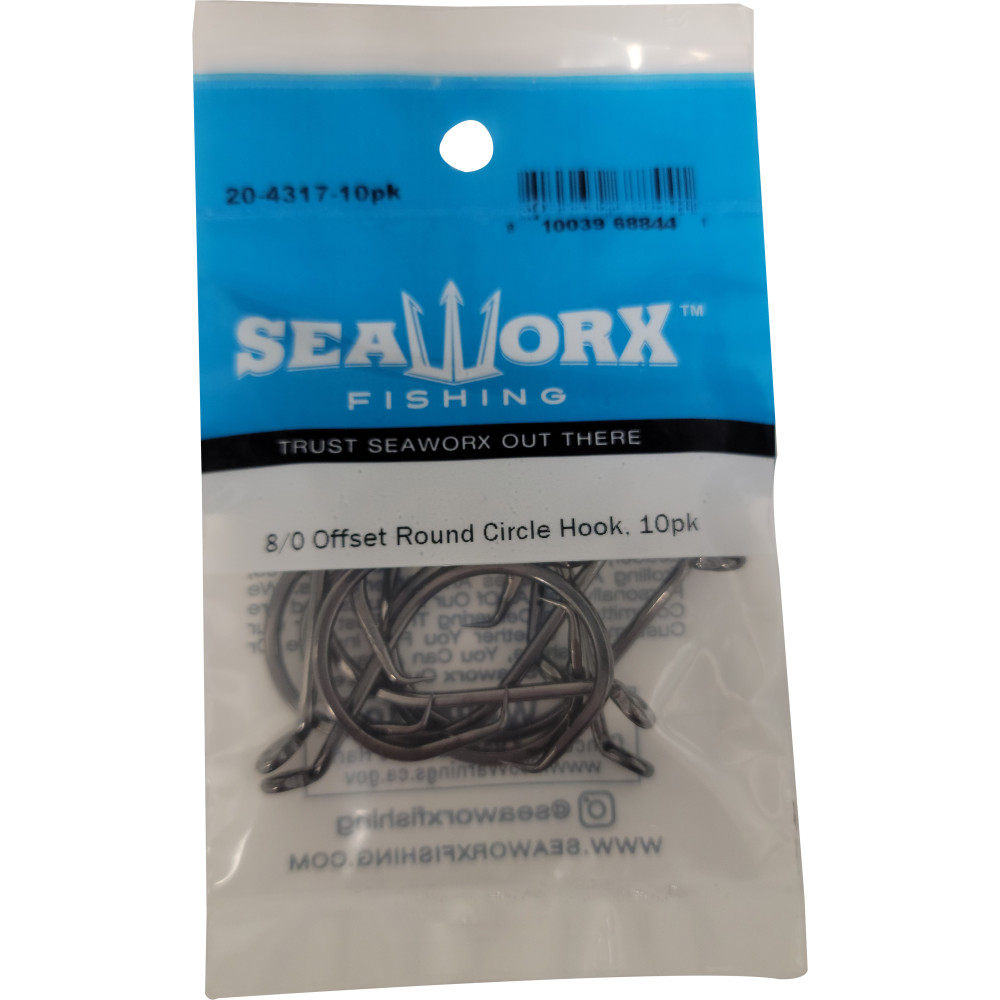8/0 Offset Round Circle Hook, 10pk