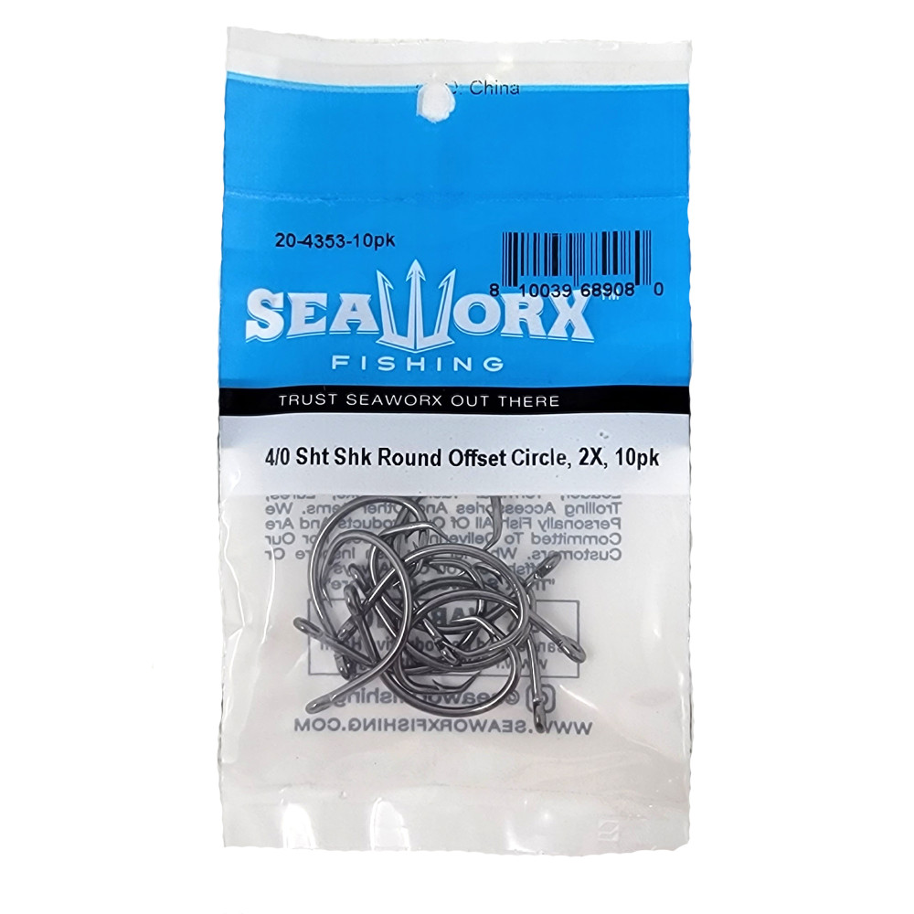 4/0 Short Shank Round Offset Circle Hook, 2x, 10pk