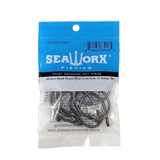 8/0 Short Shank Round Offset Circle Hook, 2x, 10pk