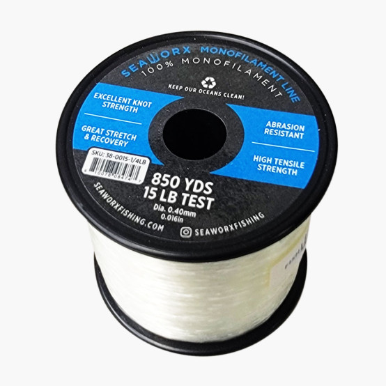  monofilament, clear, 15lb, 1/4lb spool (850 yards)