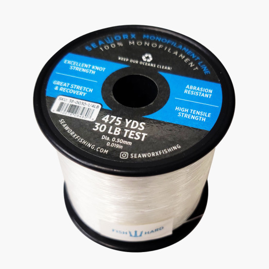  monofilament, clear, 30lb, 1/4lb spool (475 yards)