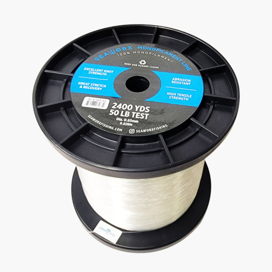  monofilament, clear, 50lb, 3lb spool (2,400 yards)