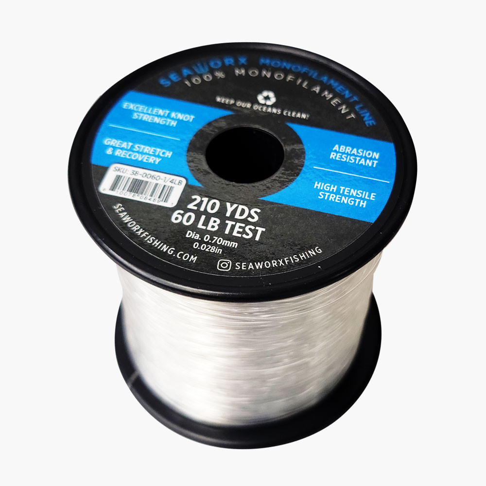  monofilament, clear, 60lb, 1/4lb spool (210 yards)