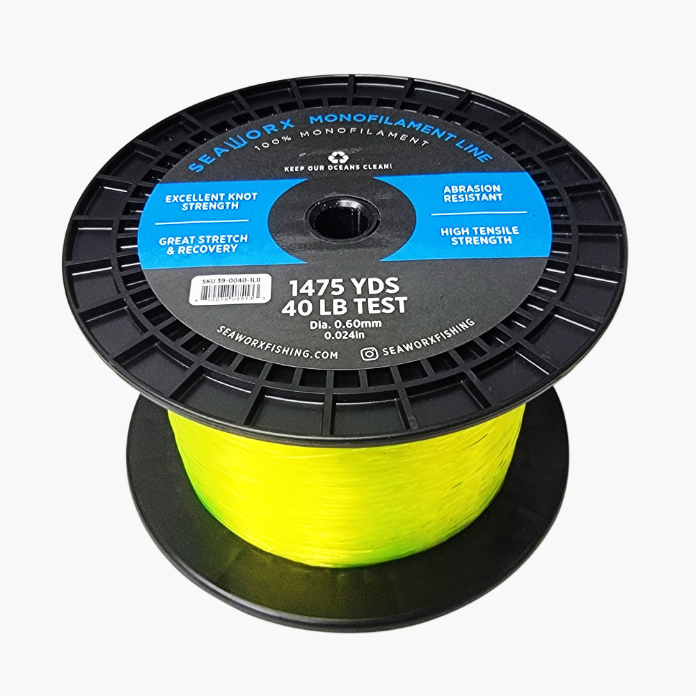  monofilament, Hi Vis Yellow, 40lb, 3lb spool (3,275 yards)