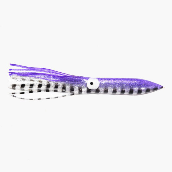 9" Squid Skirt, Purple Zebra