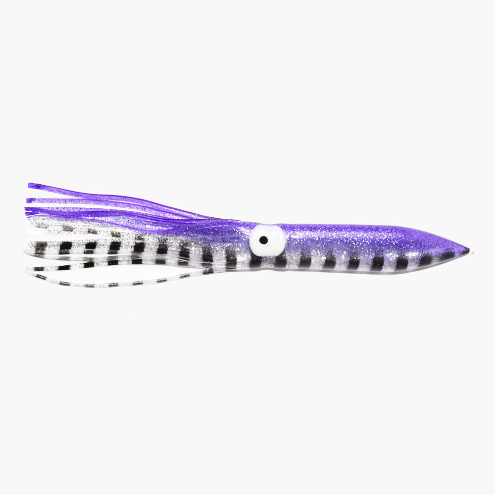 9" Squid Skirt, Purple Zebra