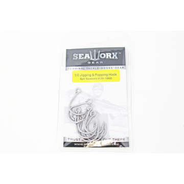 Jigging & Popping Hook, 1/0, 8pcs