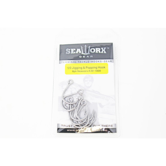 Jigging & Popping Hook, 1/0, 8pcs