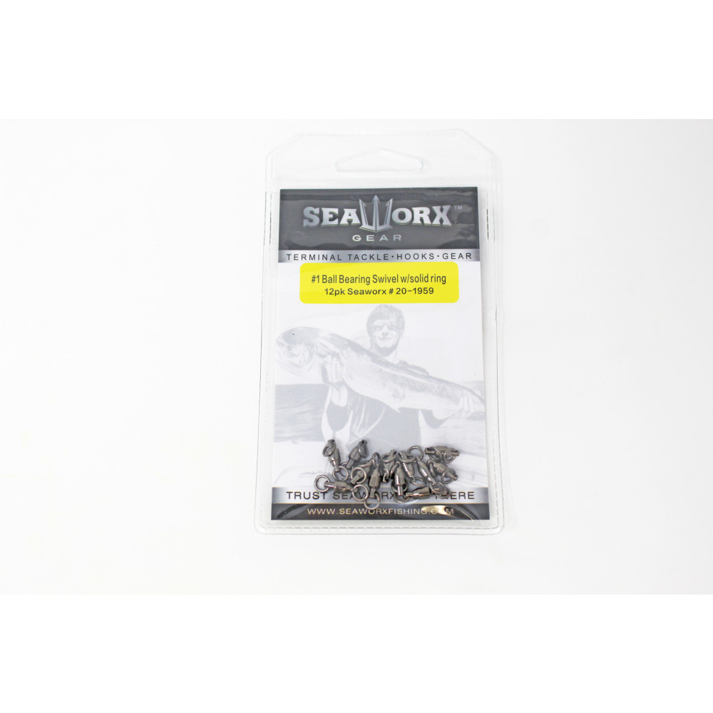 #1, 75lb, Ball Bearing Swivel w/solid ring, 12pk
