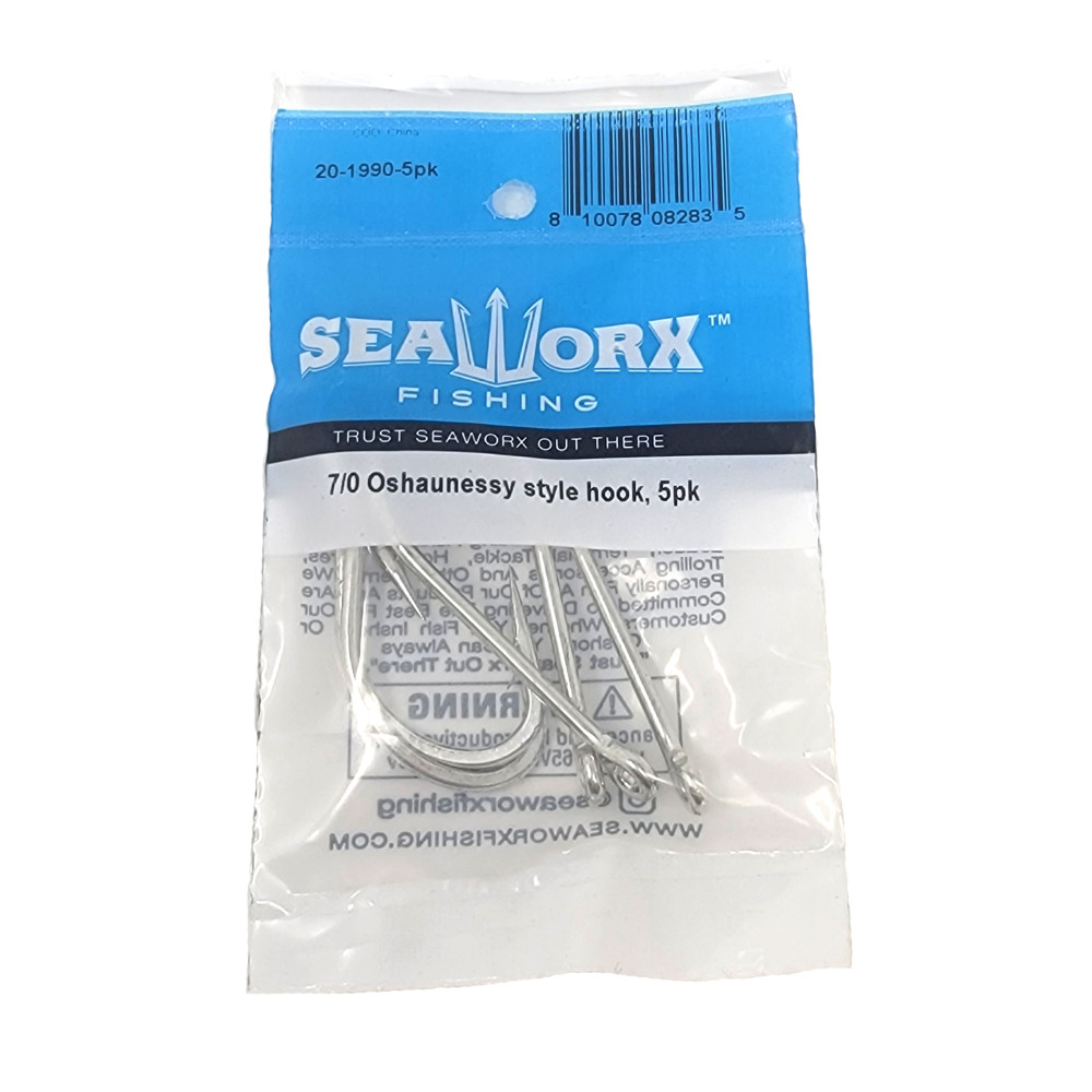 7/0 Oshaunessy style hook, 5pk