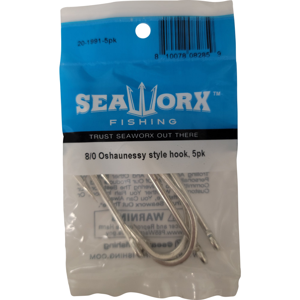 8/0 Oshaunessy style hook, 5pk