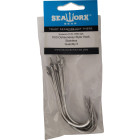 10/0 Oshaunessy style hook, stainless, 5pk