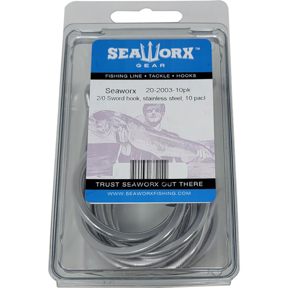 12/0 Sword hook, stainless, 10pk