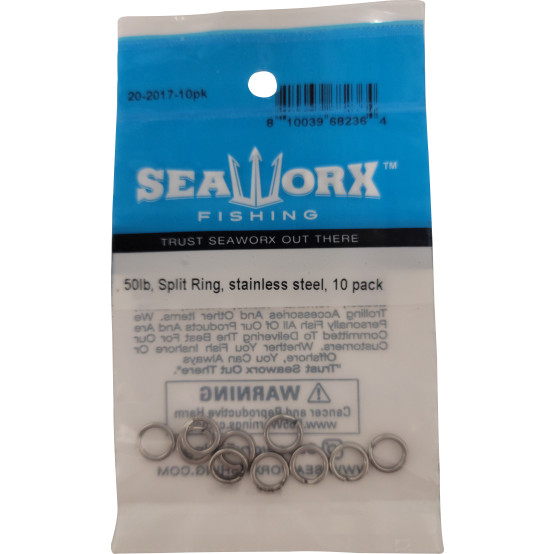 #4, 50lb, Split Ring, stainless steel, 10pk