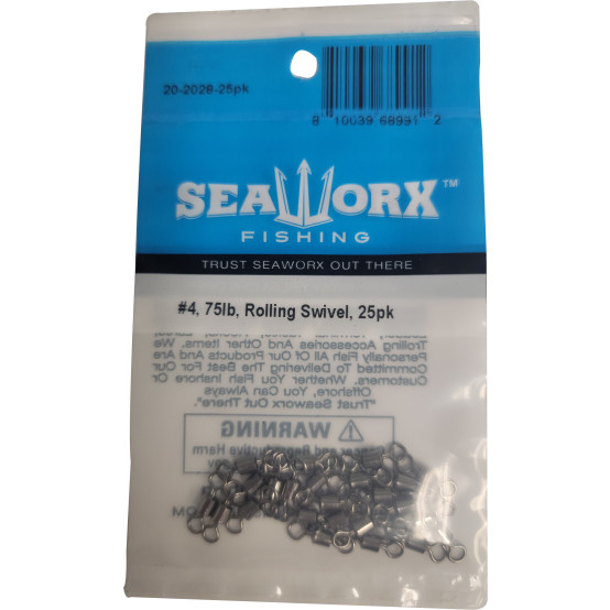 #4, 75lb, Rolling Swivel, 25pk