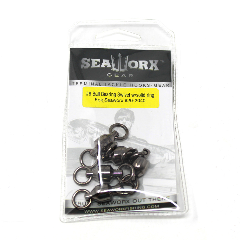 #8, 460lb, Ball Bearing Swivel w/solid ring, 5pk