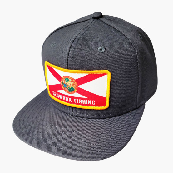  Flatbill Snap Back, Grey, FL Flag