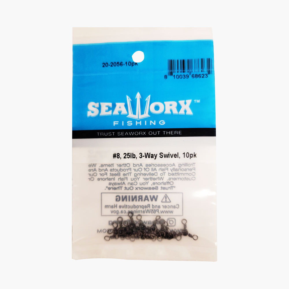 #8, 25lb, 3-Way Swivel, 10pk