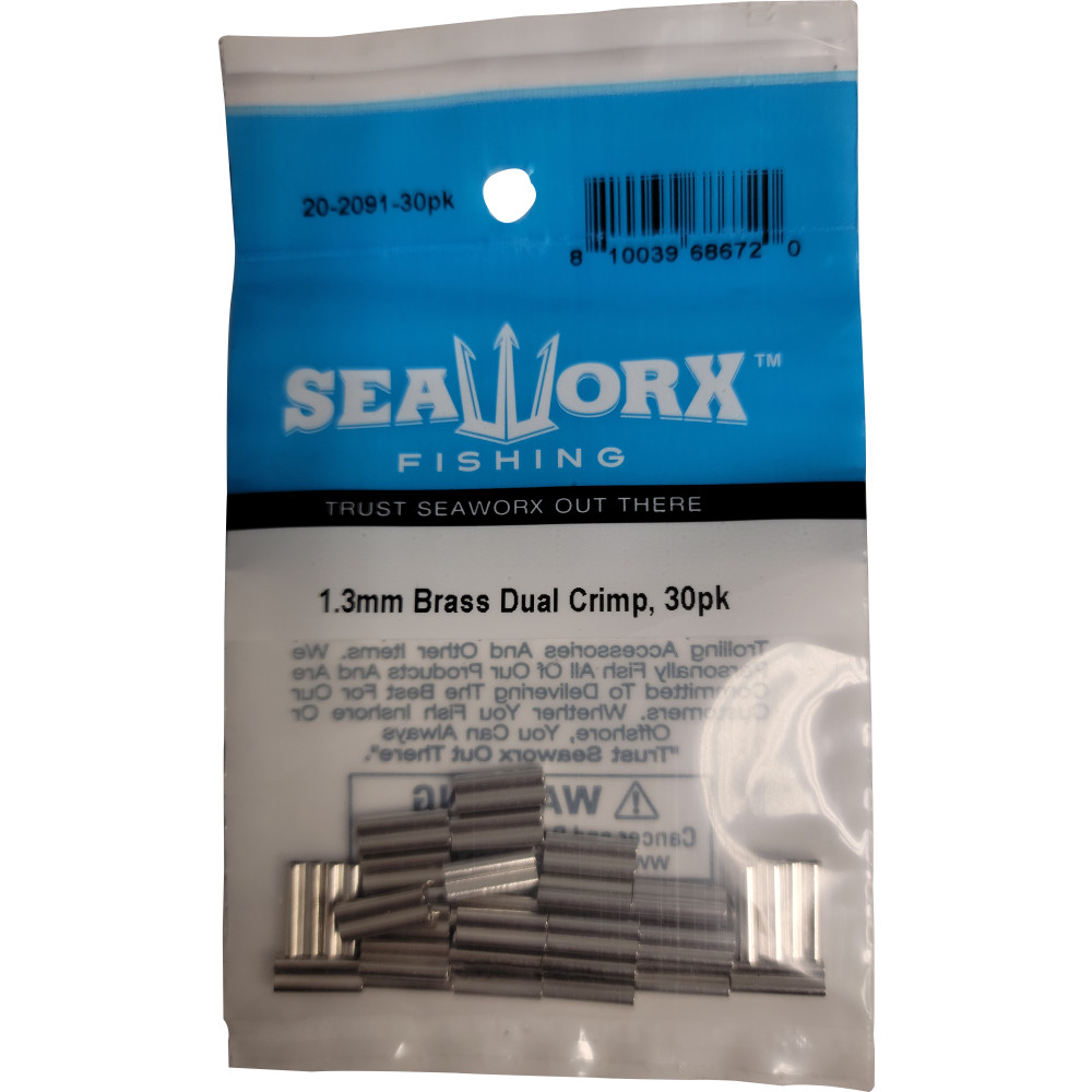 1.3mm Brass Dual Crimp, 30pk