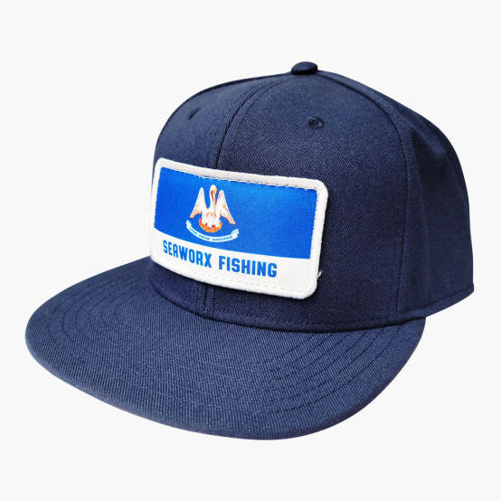  Flatbill Snap Back, Navy, LA Flag