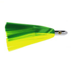 Bally Turbo lure, 8.25" chrome head, yellow/green hair skirt
