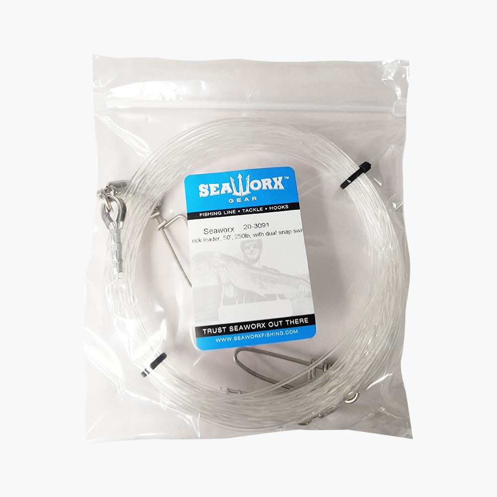 Shock Leader, 50', 250lb, with Dual Snap Swivels