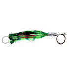 Trolling lure, (13oz) Cupped Jet Head, green/black, 12/0 hookset