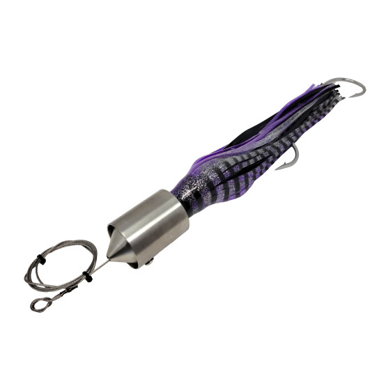 Trolling lure, (28oz) Cowbell, purple/black 12/0 hookset