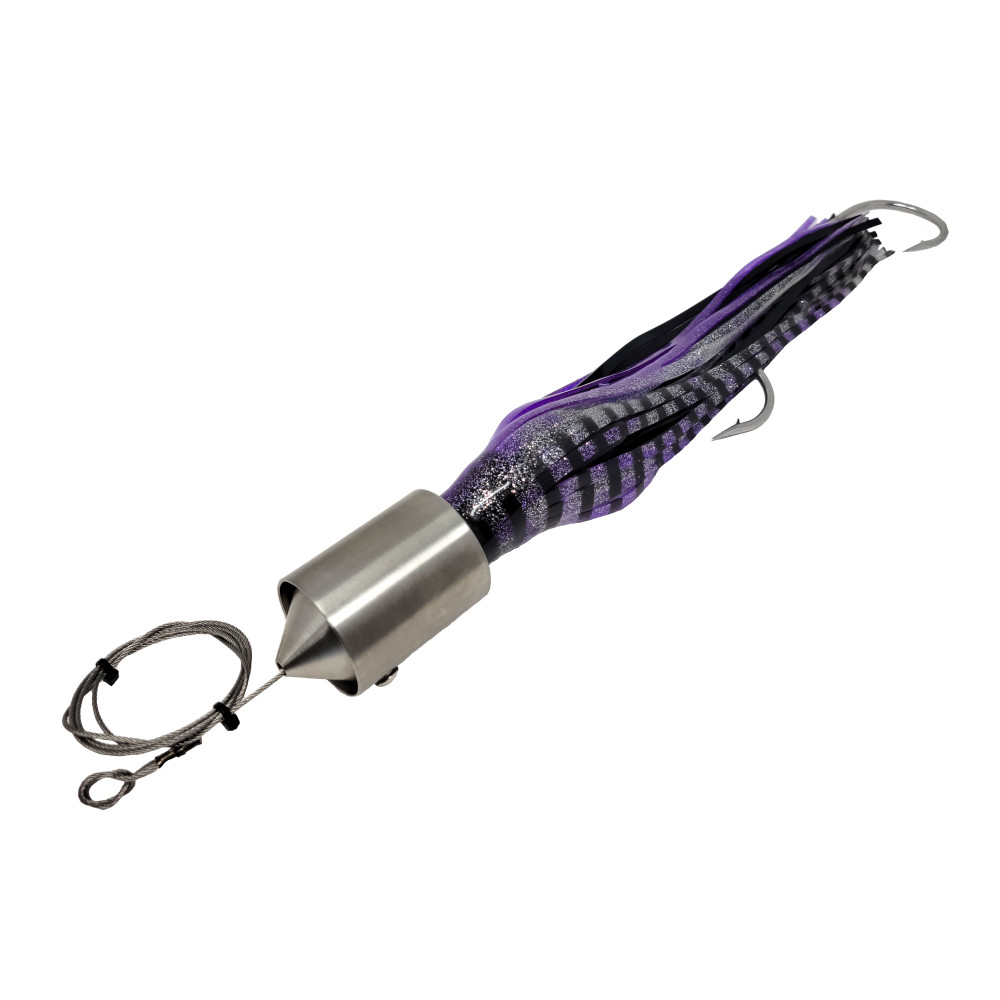 Trolling lure, (28oz) Cowbell, purple/black 12/0 hookset