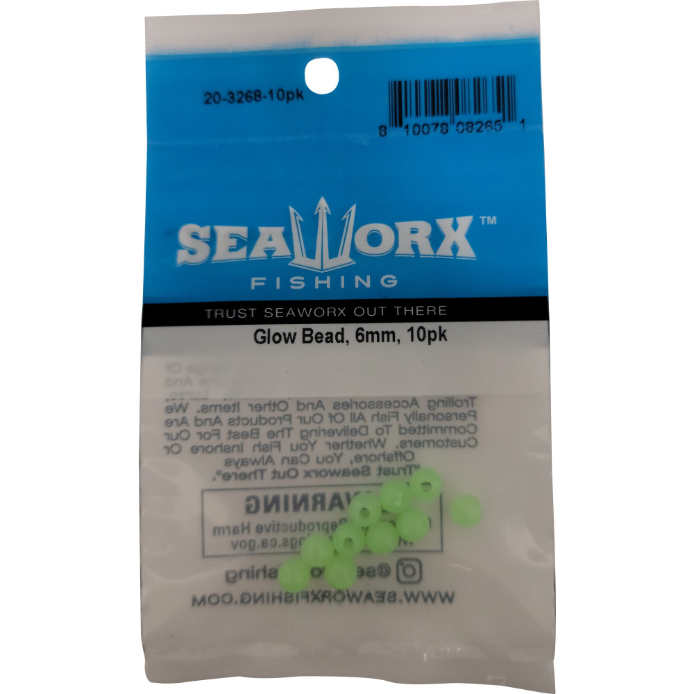 Glow Bead, Round, 6mm, 10pk