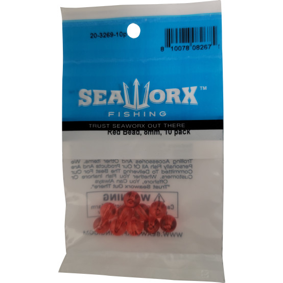 Red Bead, Round, 8mm, 10pk