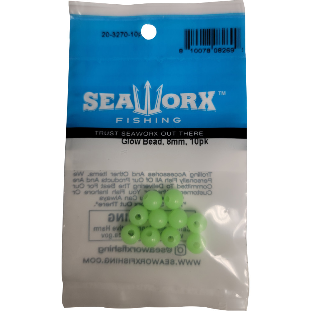 Glow Bead, Round, 8mm, 10pk