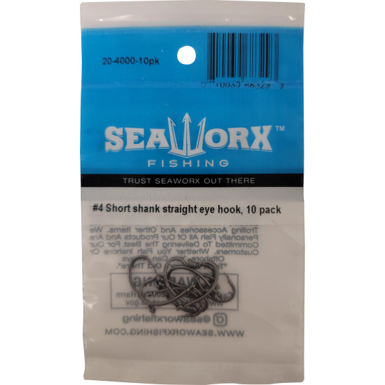#4 Short shank straight eye hook, 10pk