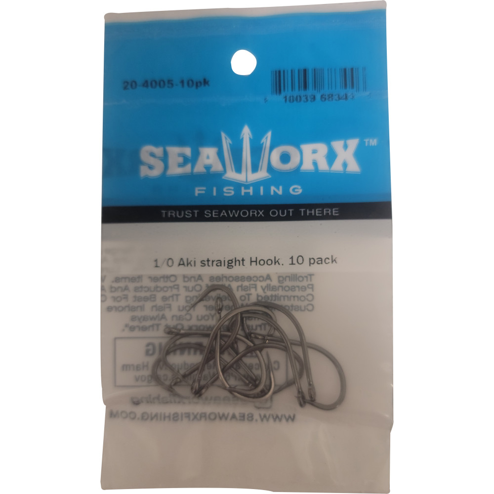 1/0 Aki Straight Hook, 10pk
