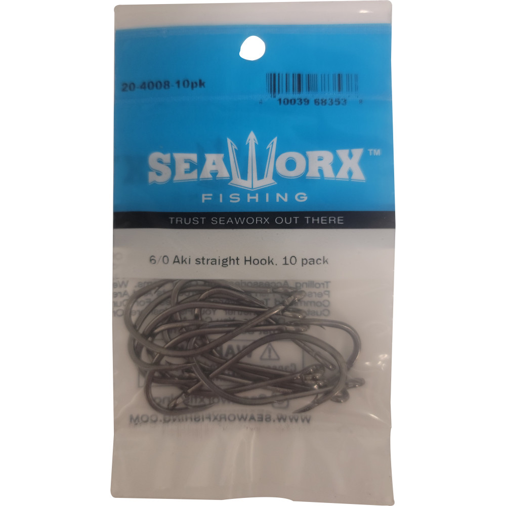 6/0 Aki Straight Hook, 10pk